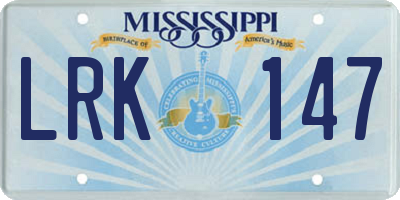 MS license plate LRK147
