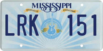 MS license plate LRK151