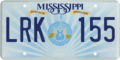 MS license plate LRK155