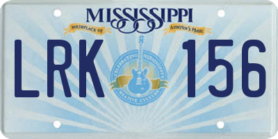 MS license plate LRK156