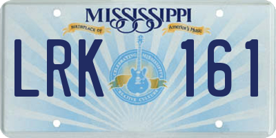 MS license plate LRK161