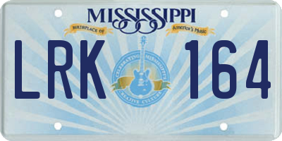 MS license plate LRK164