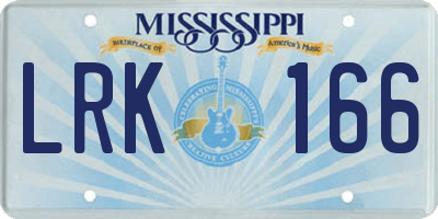 MS license plate LRK166