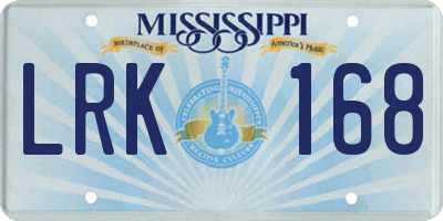 MS license plate LRK168