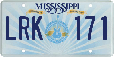 MS license plate LRK171