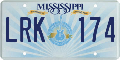 MS license plate LRK174