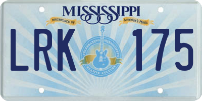 MS license plate LRK175