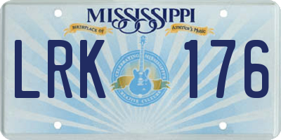 MS license plate LRK176