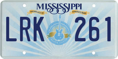 MS license plate LRK261