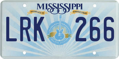 MS license plate LRK266