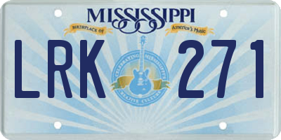 MS license plate LRK271