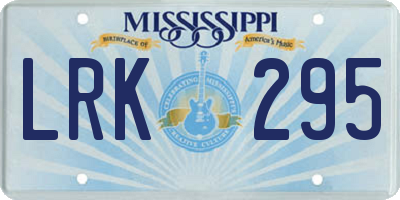 MS license plate LRK295
