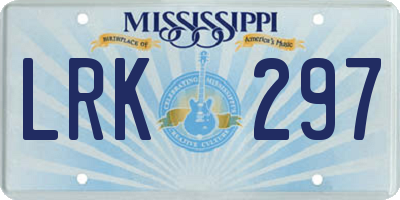 MS license plate LRK297