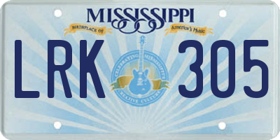 MS license plate LRK305