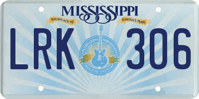 MS license plate LRK306