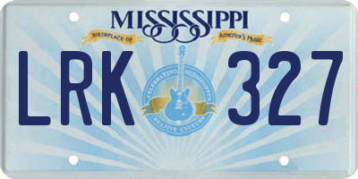 MS license plate LRK327