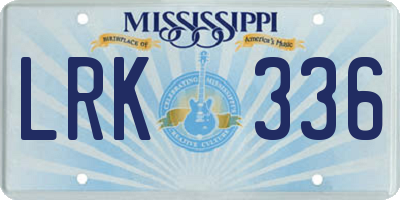 MS license plate LRK336