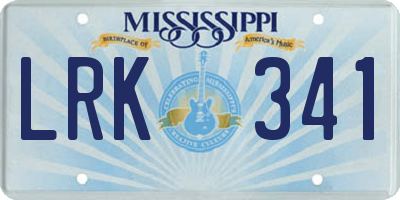 MS license plate LRK341