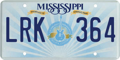 MS license plate LRK364