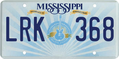 MS license plate LRK368