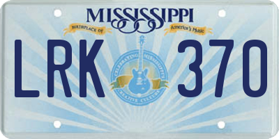 MS license plate LRK370
