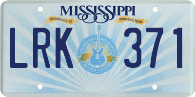 MS license plate LRK371