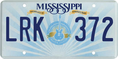 MS license plate LRK372