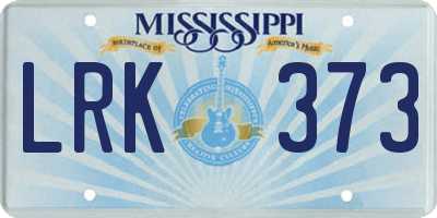 MS license plate LRK373