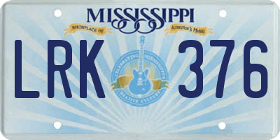 MS license plate LRK376
