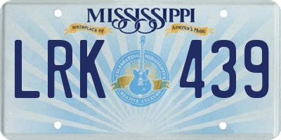 MS license plate LRK439