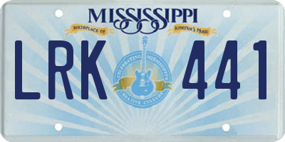 MS license plate LRK441