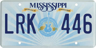 MS license plate LRK446
