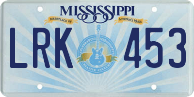 MS license plate LRK453