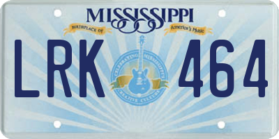 MS license plate LRK464