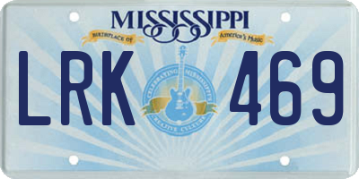 MS license plate LRK469