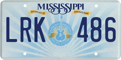 MS license plate LRK486