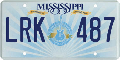 MS license plate LRK487