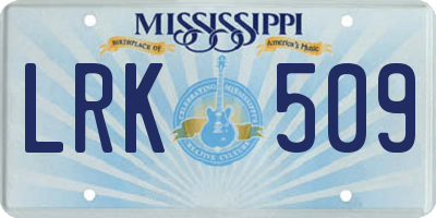 MS license plate LRK509
