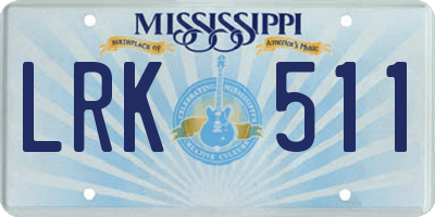 MS license plate LRK511