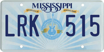 MS license plate LRK515