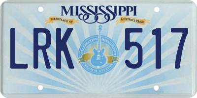 MS license plate LRK517