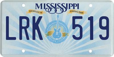 MS license plate LRK519