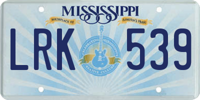 MS license plate LRK539