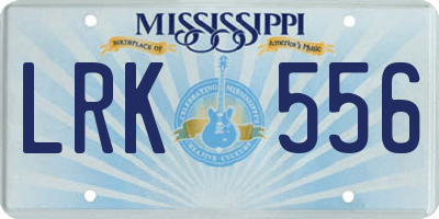 MS license plate LRK556