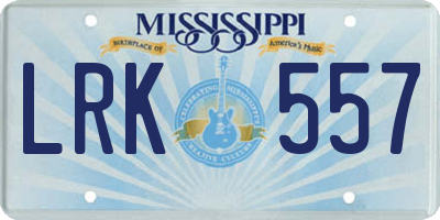 MS license plate LRK557