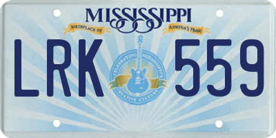 MS license plate LRK559