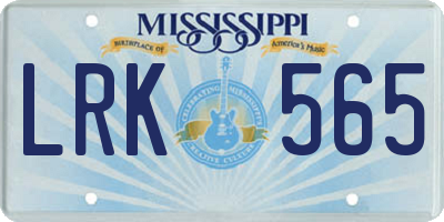 MS license plate LRK565