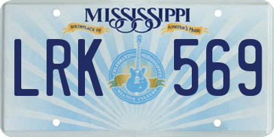 MS license plate LRK569