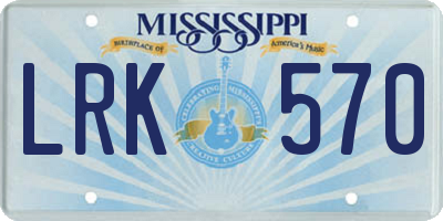 MS license plate LRK570