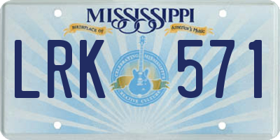 MS license plate LRK571